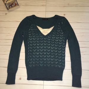 The Limited Blue Green V Neck Sweater